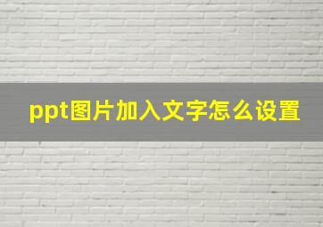 ppt图片加入文字怎么设置