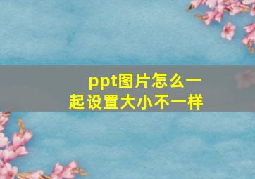 ppt图片怎么一起设置大小不一样