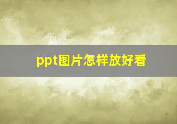 ppt图片怎样放好看