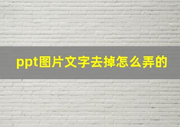 ppt图片文字去掉怎么弄的