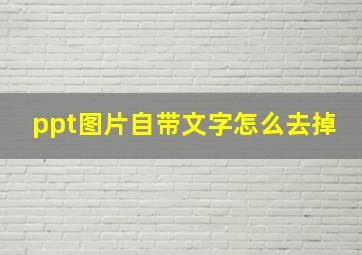 ppt图片自带文字怎么去掉