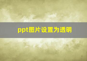 ppt图片设置为透明