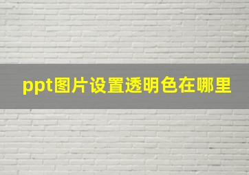 ppt图片设置透明色在哪里