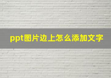 ppt图片边上怎么添加文字