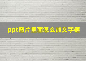 ppt图片里面怎么加文字框