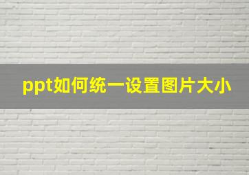 ppt如何统一设置图片大小