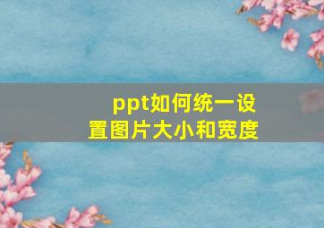 ppt如何统一设置图片大小和宽度