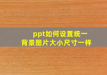 ppt如何设置统一背景图片大小尺寸一样