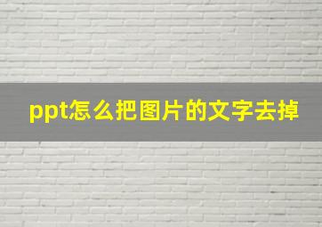 ppt怎么把图片的文字去掉