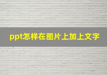 ppt怎样在图片上加上文字