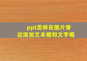 ppt怎样在图片旁边添加文本框和文字框