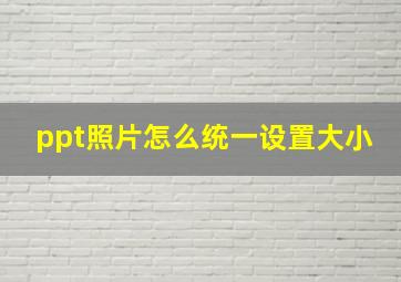 ppt照片怎么统一设置大小