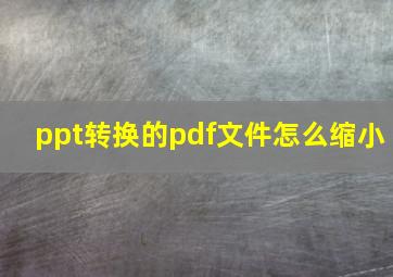 ppt转换的pdf文件怎么缩小