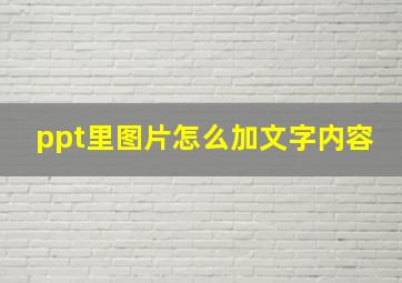 ppt里图片怎么加文字内容