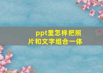 ppt里怎样把照片和文字组合一体