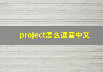 project怎么读音中文