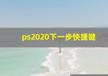 ps2020下一步快捷键