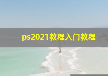 ps2021教程入门教程