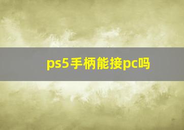 ps5手柄能接pc吗