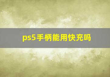 ps5手柄能用快充吗