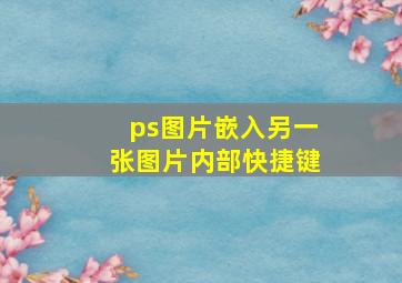 ps图片嵌入另一张图片内部快捷键