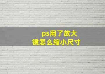 ps用了放大镜怎么缩小尺寸