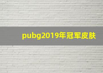 pubg2019年冠军皮肤