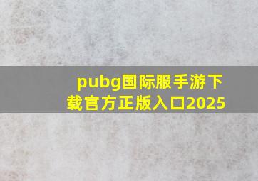 pubg国际服手游下载官方正版入口2025