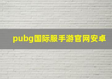 pubg国际服手游官网安卓