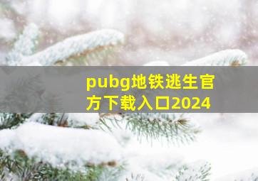 pubg地铁逃生官方下载入口2024