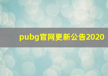 pubg官网更新公告2020