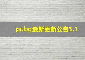 pubg最新更新公告3.1