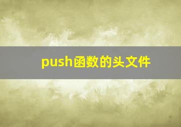 push函数的头文件