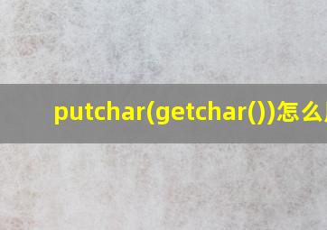 putchar(getchar())怎么用