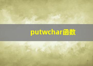 putwchar函数