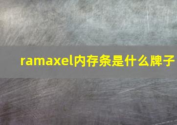 ramaxel内存条是什么牌子