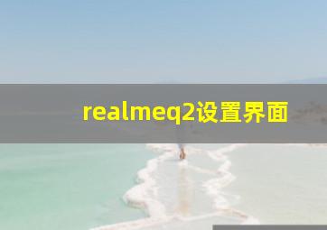 realmeq2设置界面