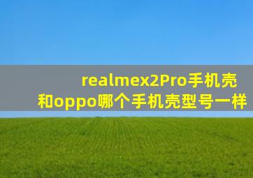 realmex2Pro手机壳和oppo哪个手机壳型号一样