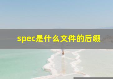 spec是什么文件的后缀