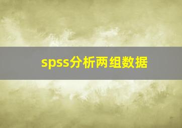 spss分析两组数据