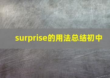 surprise的用法总结初中