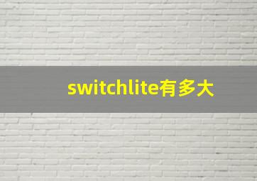 switchlite有多大