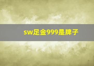 sw足金999是牌子