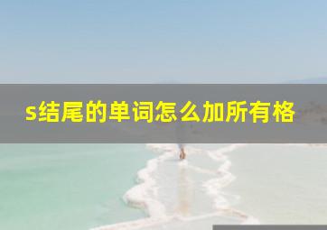 s结尾的单词怎么加所有格