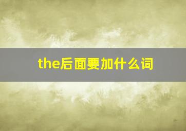 the后面要加什么词