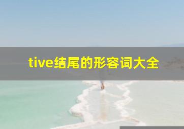 tive结尾的形容词大全