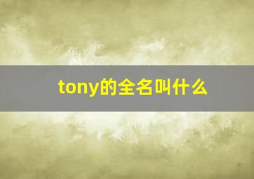 tony的全名叫什么