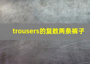 trousers的复数两条裤子