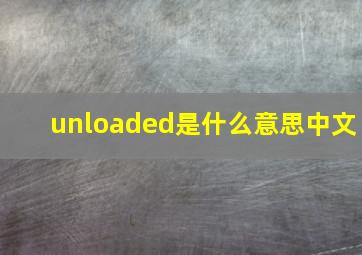 unloaded是什么意思中文