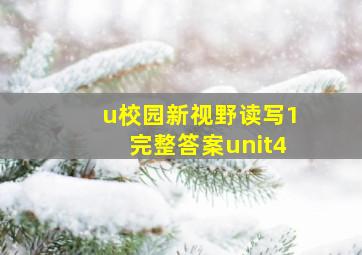 u校园新视野读写1完整答案unit4